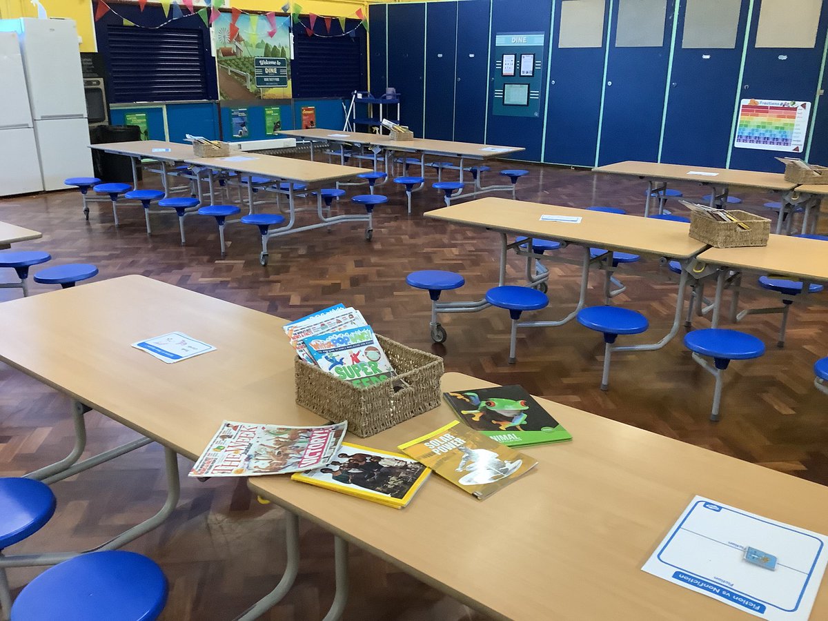 AbbeyPrimary's tweet image. The hall is all set up for a morning of non-fiction fun! #KS2 #Reading #NonfictionNovember