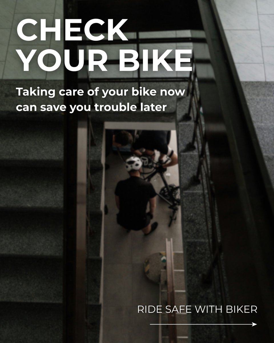 Biker_dev's tweet photo. Before winter hits, give your bike a quick check:

🔧 Chain &amp; drivetrain
🚴 Tires &amp; pressure
🛑 Brakes &amp; pads
🔋 Battery &amp; electronics
Prevent breakdowns, extend lifespan, ride smart. #BikerApp #CyclingTips https://t.co/8uijePOYaS