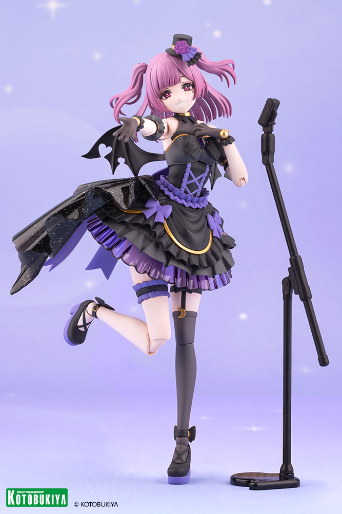 SOUSAI_official's tweet image. 如月ユエ【歌姫衣装】
　デコマス(塗装完成見本)初公開🌙
─────────────────

フリルやリボンがたくさんあしらわれた衣装は、細部まで造形にこだわっています🎀
腰布はラメ入りのクリアーブラックで華やかに！

#創彩少女庭園