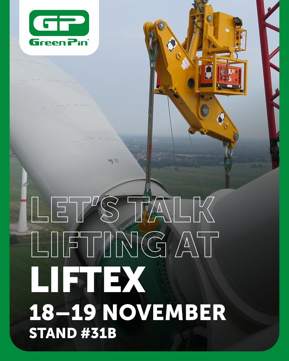 𝗟𝗲𝘁’𝘀 𝘁𝗮𝗹𝗸 𝗹𝗶𝗳𝘁𝗶𝗻𝗴 𝗮𝘁 𝗟𝗶𝗳𝘁𝗲𝘅

Green Pin® is heading to Liftex UK on 18–19 Nov!
Find us at stand 31B and see why our fittings are the centrepiece of rigging — from offshore to construction.

#liftex #liftingequipment #greenpin #thecentrepieceofrigging