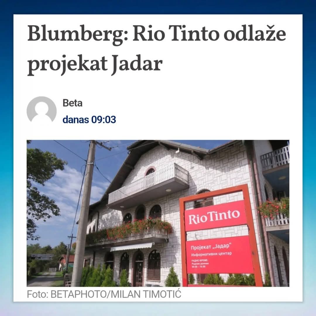 Ne nasedajte, izbori su blizu, umekšavaju javnost. Kraj je kad odu iz ove zemlje, kad povade cevi iz polja, kad vlast donese zakon o trajnoj zabrani iskopavanja litijuma, kad se zemlja vrati u vlasništvo Srbije. Što se nas tiče sve je ovo laž jer dalje daju pare i reklamiraju se!