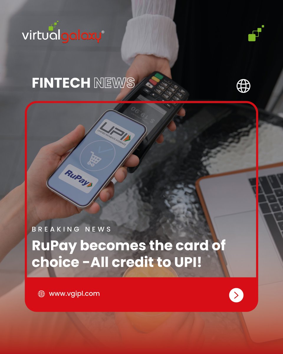 Virtualvgipl's tweet photo. RuPay is rapidly emerging as India’s card of choice — powered by UPI integration! 💳⚡
From small merchants to major institutions, this shift marks a big leap toward a truly digital India. 🇮🇳✨
#FintechNews #RuPay #UPI #DigitalPayments #FintechIndia #VGIL #Innovation https://t.co/EfvpYujCNu