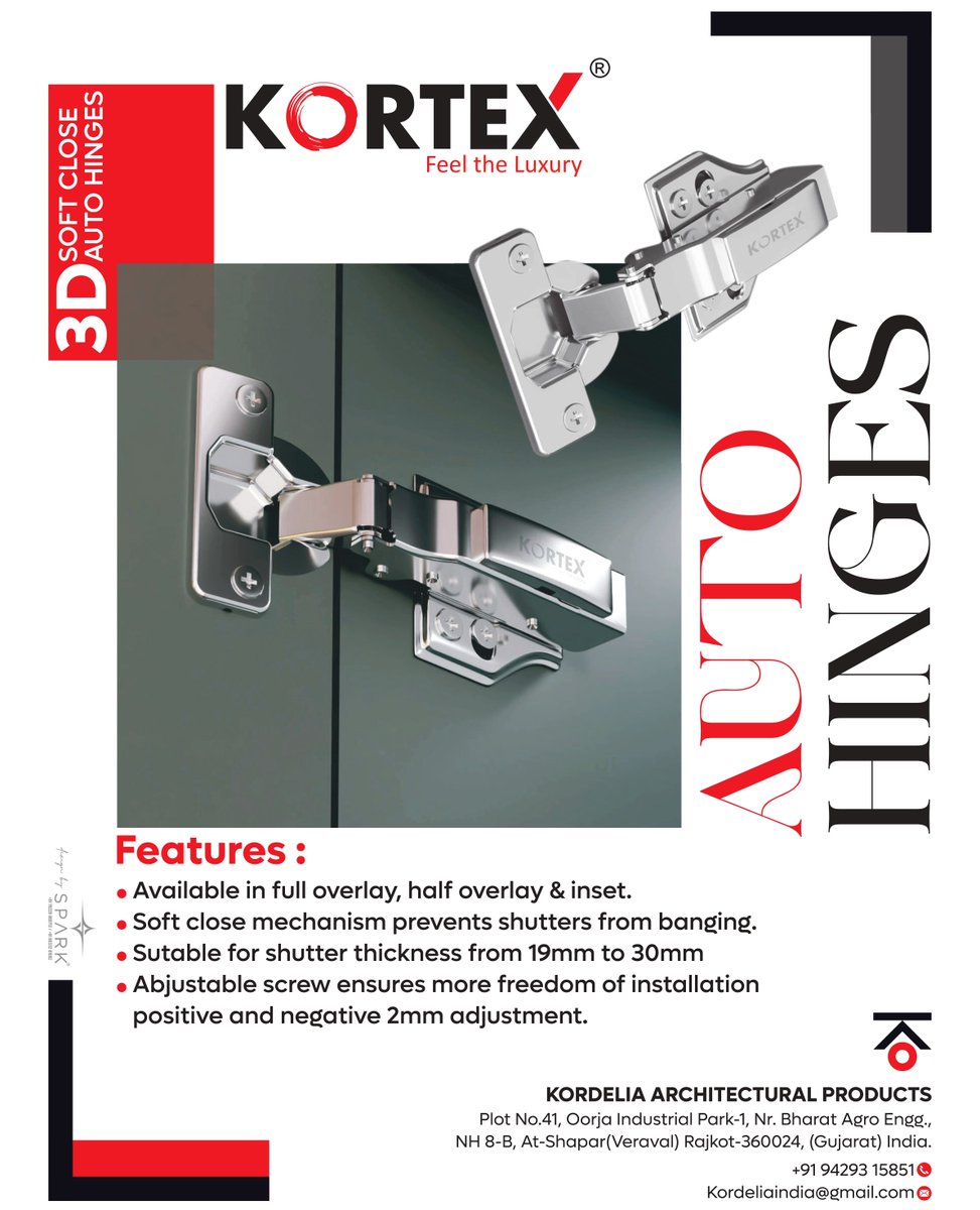 ihsndigital's tweet image. Collection Of Biggest Range Of Kitchen Furniture

For Enquiry via WhatsApp: rebrand.ly/KordeliaInd

KORDELIA ARCHITECTURAL PRODUCTS
Mr. Ashok Shobhasana - +91 94293 15851
.
.
.
#KortexHardware #AutoHinges #SoftCloseHinges #3DHinges #FurnitureHardware #CabinetHinges #ihsndigital