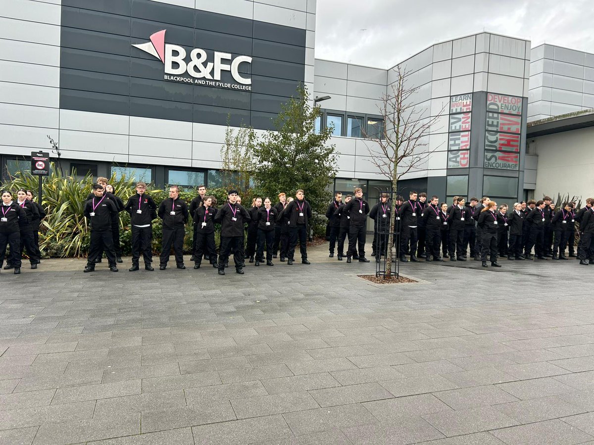 The B&amp;FC community came together at our Bispham campus on Tuesday to mark Remembrance Day 💂

Proceedings were led by our Uniformed Protective Services students, following a welcome from Simon Hughes, Executive Principal ✨

Colleagues and students then joined the nationwide two