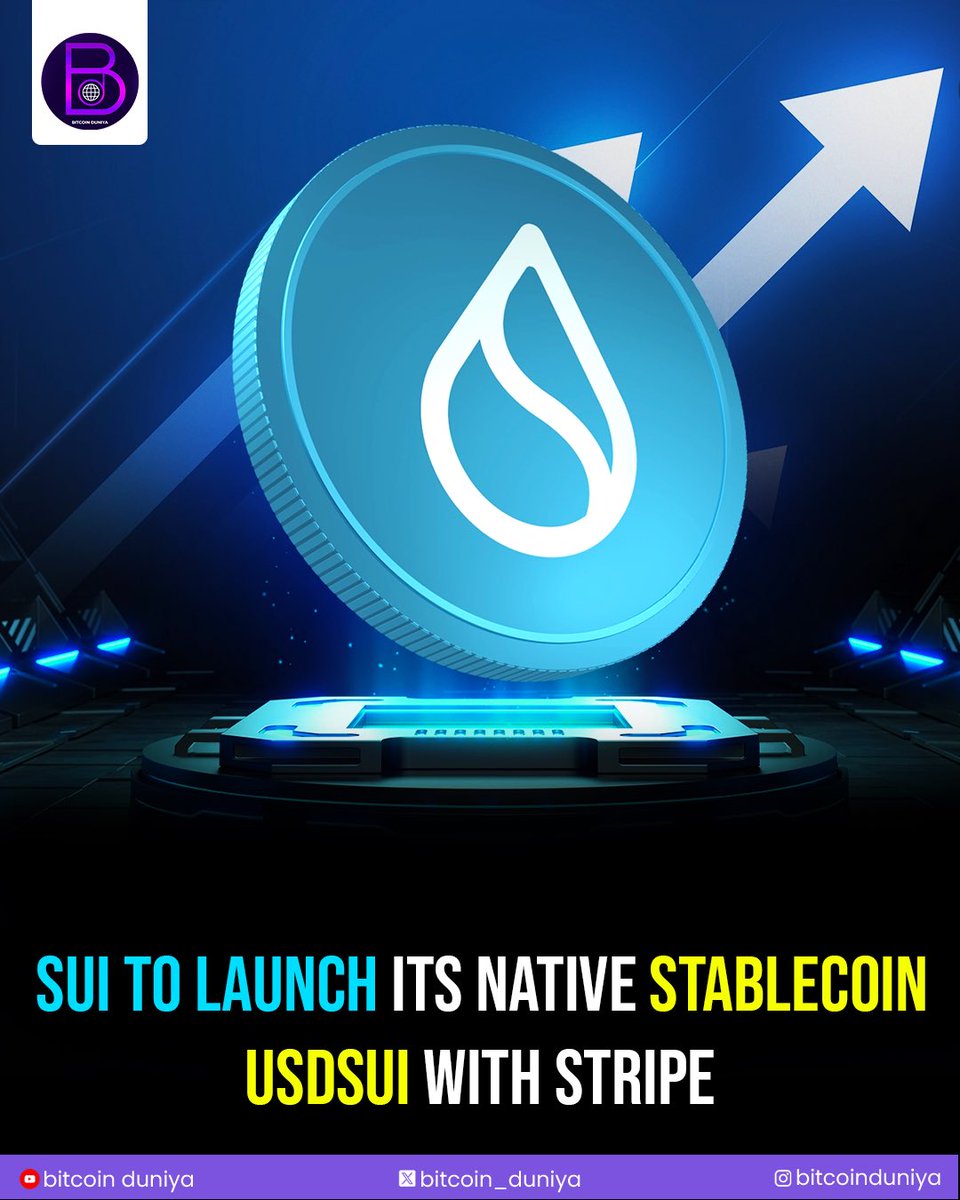 🚀 JUST IN: Sui is launching its native stablecoin USDsui in partnership  with Stripe! This could be a game-changer for on-chain payments and  ecosystem growth. 🔥 #Sui #USDsui #Stripe #CryptoNews #Web3 #Blockchain