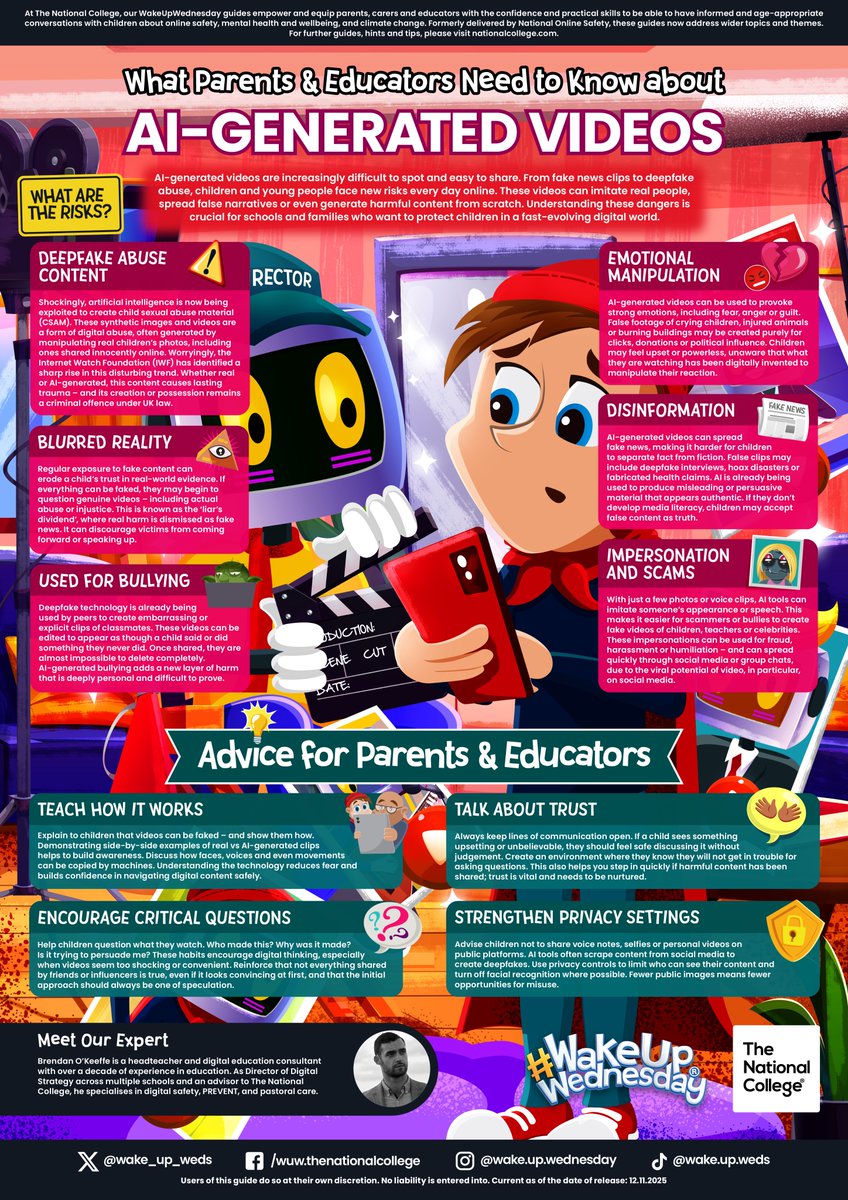 Check out this week's 'Wake Up Wednesday' resource. This week looks at 'What Parents &amp; Educators Need to Know about AI-Generated Videos'. Thank you to our friends at <a href="/wake_up_weds/">Wake Up Wednesday</a> for supporting our online safety journey #flomellyonlinesafety florencemelly.org/wp-content/upl…