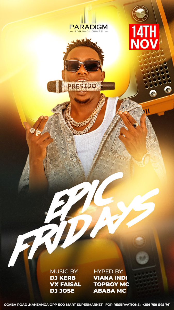 nimipamela0's tweet image. Kampala, are you ready to go all in tomorrow night?

The beats are hot, the crowd’s electric, and the vibe? 100% unforgettable.
Pull up and make your Friday legendary @Paradigmkla
#ParadigmEpicFriday #ParadigmKla