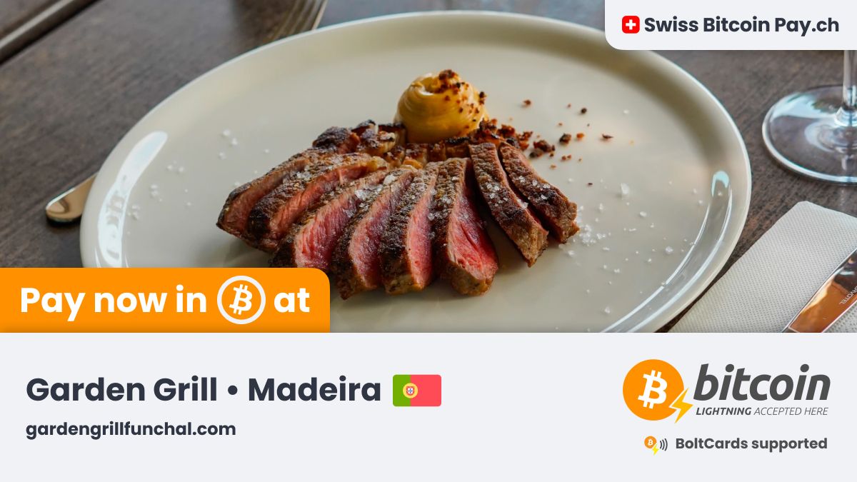SwissBitcoinPay's tweet photo. 🚀 Amazing new merchant accepting Bitcoin 🚀

Garden Grill 🇵🇹 is now accepting #Bitcoin payments ⚡ through @SwissBitcoinPay

Casual Dining, Refined Hospitality 🍽️ 

📍 Madeira, Portugal
💳 BoltCards supported
🔒 This merchant has 100% control on their Bitcoin https://t.co/SRfHzjUOhX