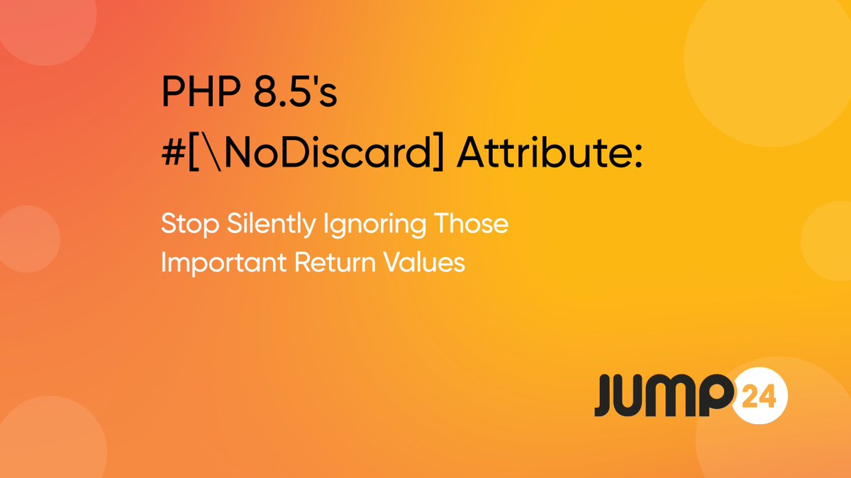 DanielNewns's tweet image. With so many great new additions coming to PHP in the 8.5 release I thought I&apos;d put together a little video covering a rather small addition that I&apos;m personally really looking forward to using.

The new #[\NoDiscard] Attribute, I wasn&apos;t a fan of attributes at first just as…