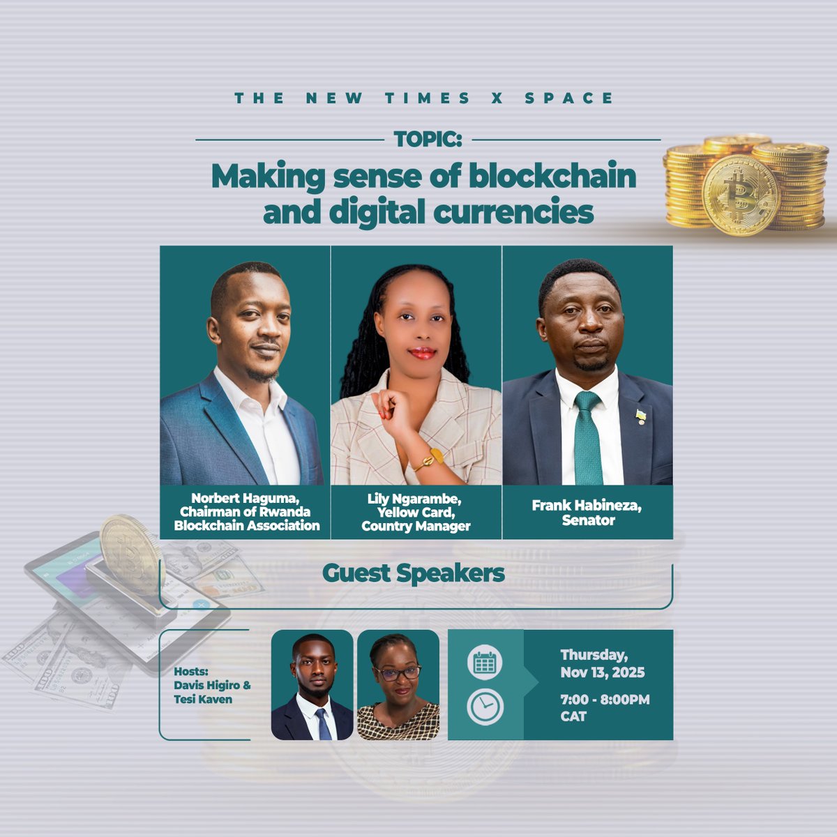 #TNTXSPACES: Blockchain and digital currencies are no longer just global buzzwords — they’re starting to shape how services, payments, and digital systems work right here in Rwanda.

This Thursday, we’re breaking it down in simple, practical terms:
👉 How blockchain is already