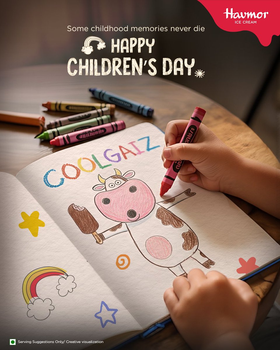 HavmorIceCreams's tweet photo. BRB, we’re revisiting all our doodles while having a scoop of our favourite ice cream 😍😋
This Children’s Day, celebrate your inner child with your favourite scoop!
#Havmor #Icecreams #ChildrensDay #nnocence #Joy #November https://t.co/UOWu9lwD9Y