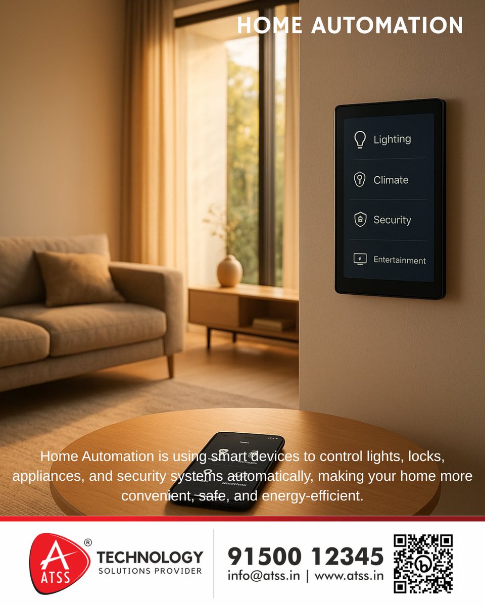 InfoATSS's tweet image. Home Automation:
Home Automation makes life easier, safer, and greener. Control everything—lights 💡, climate 🌡️, security 🔒, and entertainment 🎬—right from your smart device!
#HomeAutomation #SmartHome #SmartHomeSolutions #HomeSecurity #ConnectedHome #HomeControl #atss