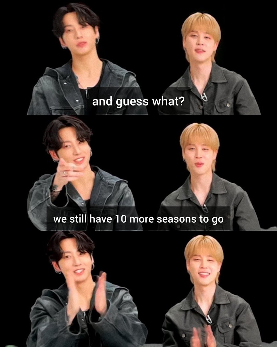 gcftkoo_'s tweet image. &quot;WE STILL HAVE 10 MORE SEASONS GO TO&quot; 

SAY LOUDER 🗣️