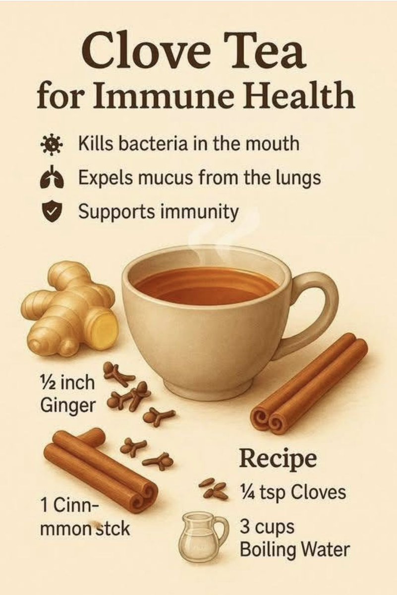 andrewjohnpub1's tweet image. Clove tea is packed with antioxidants and anti-inflammatory properties that boost immune health. This spicy tea can help fight off illnesses and keep your immune system strong 💪🍵 #CloveTea #ImmuneHealth #StayHealthy