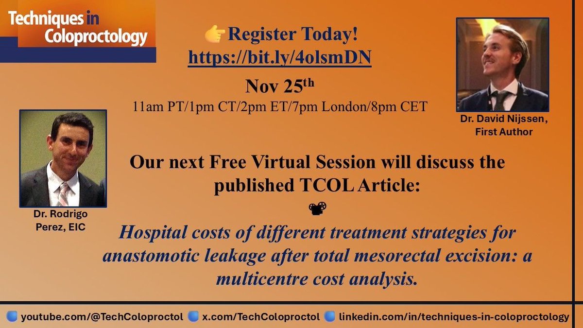 Techniques in Coloproctology Journal tweet media