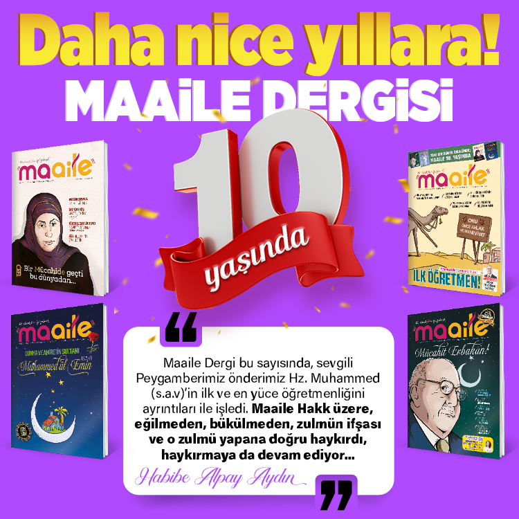 MAAİLE DERGİSİ 10 YAŞINDA!

Daha nice yıllara! <a href="/maailedergi/">Maaile Dergi</a>