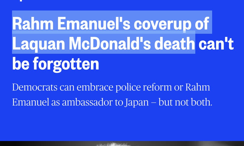PushDemsLeft's tweet image. No one should listen to, much less vote for, this right-wing ghoul.

Before Rahm Emanuel was run out of Chicago for closing black schools and covering up how his cops shot a black teen in the back 16x, he pushed Dems to the right of Republicans on deportation, crime, and war.