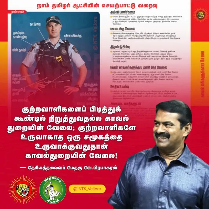 Ntk_Manifesto's tweet image. குற்றவாளிகளைப் பிடித்து கூண்டில் நிறுத்துவதல்ல காவல் துறையின் வேலை;
குற்றவாளிகளே உருவாகாத ஒரு சமூகத்தை உருவாக்குவதே தான் காவல் துறையின் வேலை!
– தேசியத் தலைவர் மேதகு வே.பிரபாகரன்

வாக்களிப்பீர்  விவசாயி !

#ntk #ntkitwing #Ntk_Manifesto #Seeman