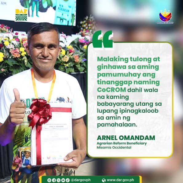 One Farmer’s Story and the Bigger Transformation Taking Place in Northern Mindanao

Some reforms do not need noise because the farmers themselves tell the story.

Take Arnel Omandam from Misamis Occidental. After years of carrying land debt, he finally received his Certificate of