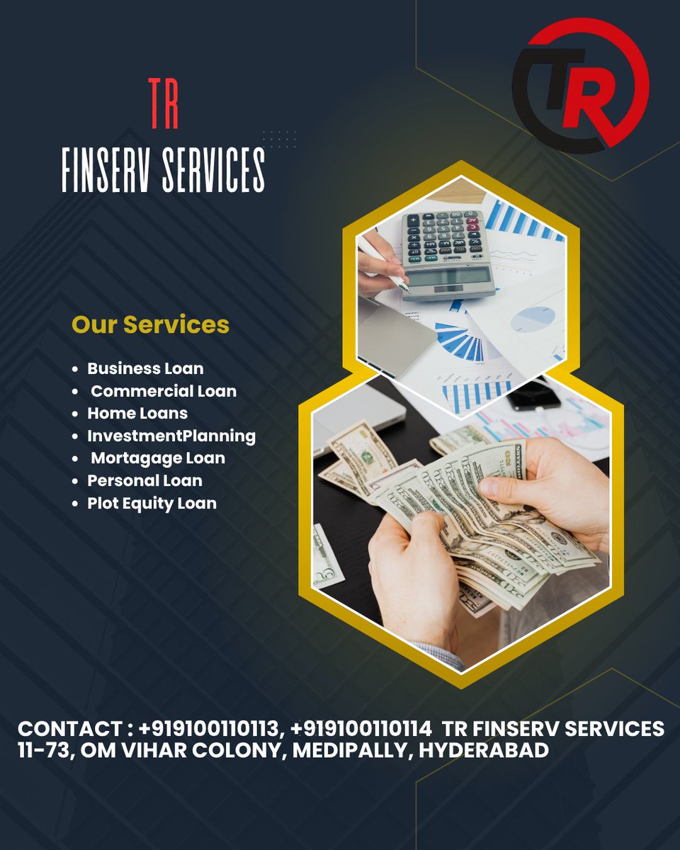 TRFinServices's tweet photo. Looking for the perfect loan to match your goals? At TR Finserv Services, we make financing simple, fast, and reliable. Whether it’s for your business, home, car, or personal needs,
📞 Contact us today: +91 9100110113 | +91 9100110114 https://t.co/ryyAJzrkpA