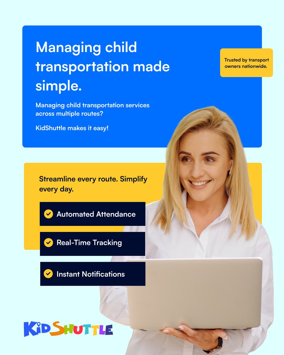 KidShuttleApp's tweet image. Overseeing multiple transport routes can quickly become overwhelming.

KidShuttle centralizes all routes, vehicles and schedules into a single platform.

Book free demo: kidshuttleapp.com/Contact-Page

#FleetManagementSoftware #SchoolTransportSoftware #StudentTransportationSoftware