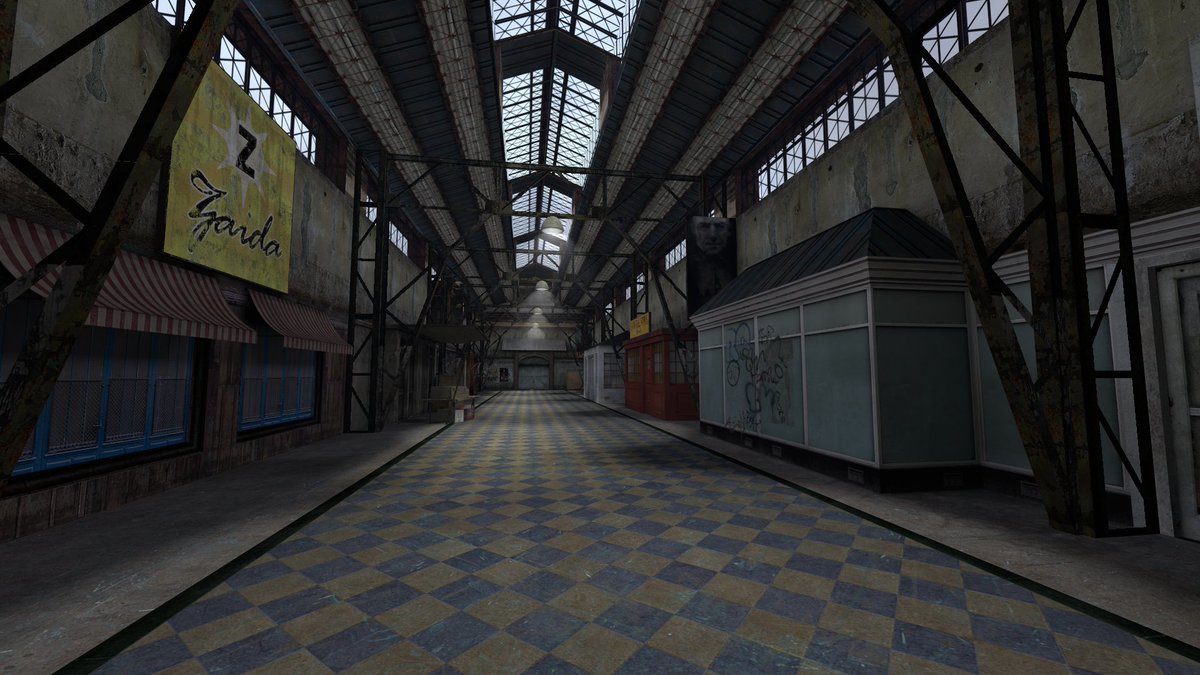 ChiefSmokey1's tweet image. Quick revamp of hall_01 from the HL2 leak #halflife #valve #source #modding #indiedev
