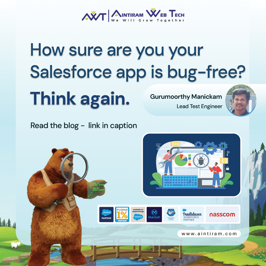 aintiram_in's tweet image. Even the best @salesforce  apps can hide unseen bugs.

Learn how continuous testing keeps them reliable and bug-free.
👉 lnkd.in/gQ_cSZ-p

#Salesforce #SalesforceTesting #QualityAssurance #AintiramWebTech #CRM #SalesforcePartner #SoftwareTesting #QATesting #BugFreeApps