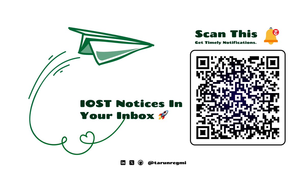 tarunregmi's tweet photo. Receive IOST (Tribhuvan University) notifications directly to your email.

Simply scan the QR code or follow the link below to get started.

👉 https://t.co/xQLlMSJHk6
👉 https://t.co/xuNdJY9cx9 https://t.co/52sCvHQde7