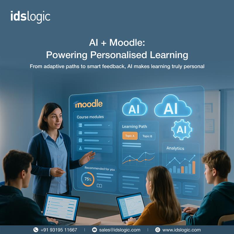 idslogic's tweet image. AI transforms edu—Moodle leads. Adaptive learning &amp;amp; smart recs make LMS personalized, data-driven.

IDS Logic aids upgrades w/:
✅ Pred. analytics
✅ AI assess.
✅ Auto feedback &amp;amp; pers.

See AI Moodle LMS future in blog!
#AI #Moodle #EdTech #LMS #DigLearn #IDSLogic