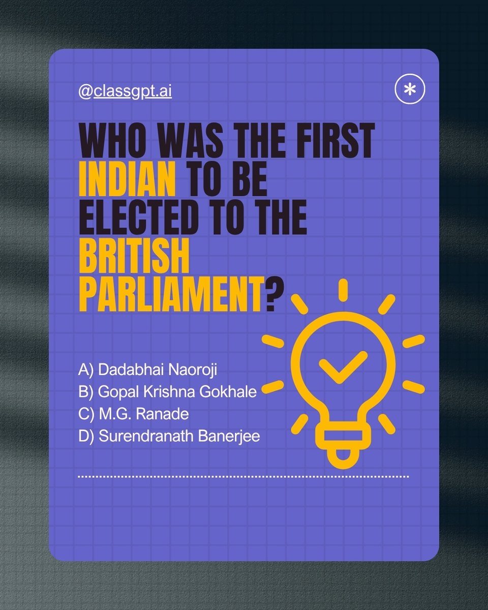 classgpt_ai's tweet image. QUIZ TIME!

Comment your answers below.  

#GKQuiz #GeneralKnowledge #DailyQuiz #StudySmarter #StudyMotivation #CompetitiveExams #UPSCPrep  #StudyWithMe #ExitPoll #StudyGoals #SmartLearning #AIforStudents #ClassGPT #EdTech