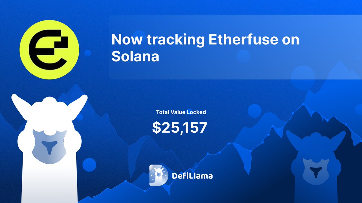 DefiLlama's tweet photo. Now tracking @etherfuse on @solana 

Stablebonds by Etherfuse are tokenized real-world assets backed by government-issued bonds from stable economies such as the USA, Mexico, and the European Union https://t.co/05mVJrhXdW