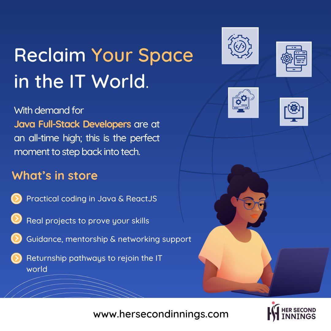 her2nd_innings's tweet image. 🚀 Your Gateway Back to the IT World!

Take charge of your tech career with our Java Full-Stack Program — designed for professionals ready to return stronger.

Click here:bit.ly/3JsoIGT

#TechCareers #JavaFullStack #ReturnToWork #HerSecondInnings #CareerGrowth
