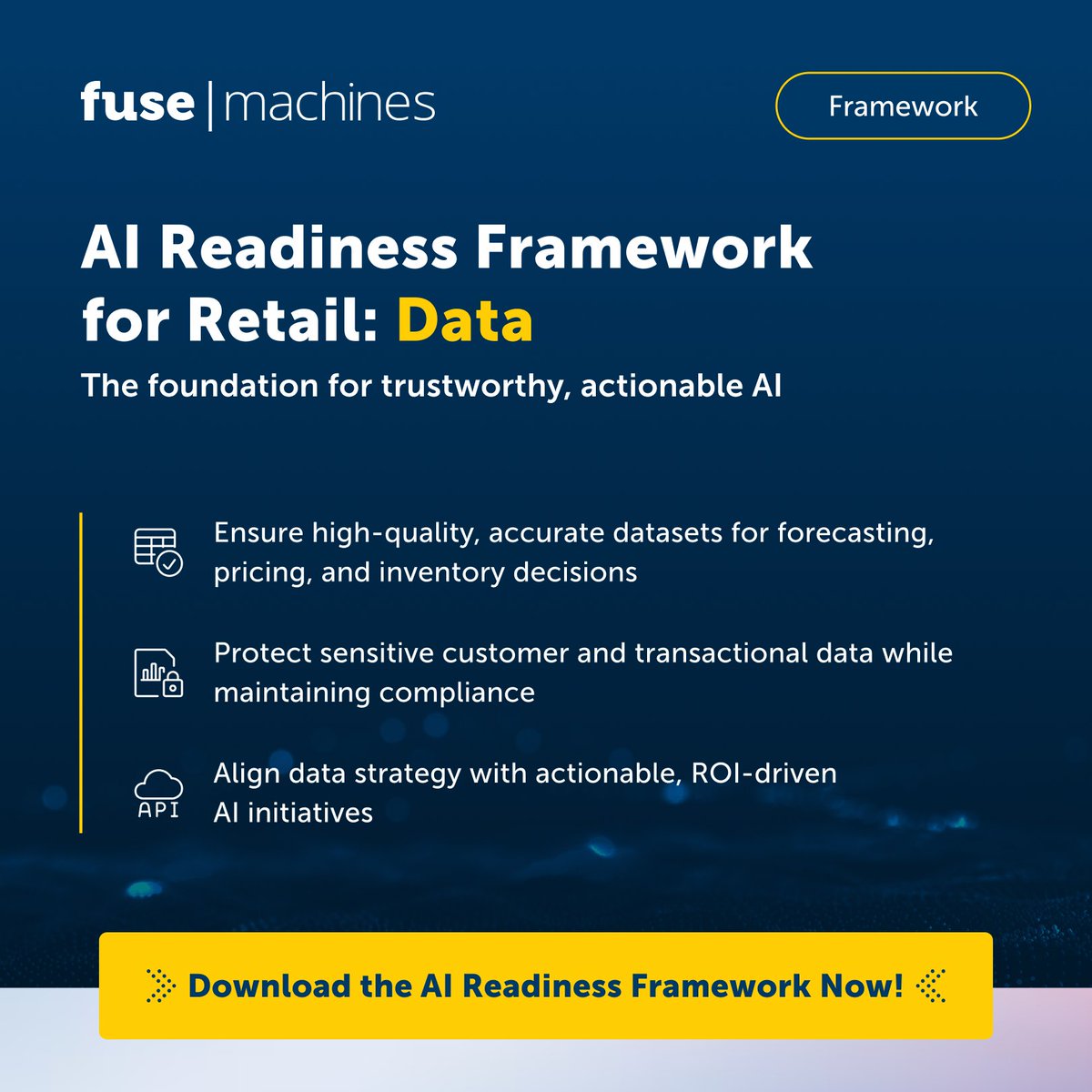 fusemachines's tweet image. No reliable data, no actionable AI.

Learn how to audit, protect, and align retail data to power AI initiatives with the AI Readiness Framework for Retail.

Download now bit.ly/47EHiaq

#RetailAI #AIReadiness #RetailTech #DataDrivenAI