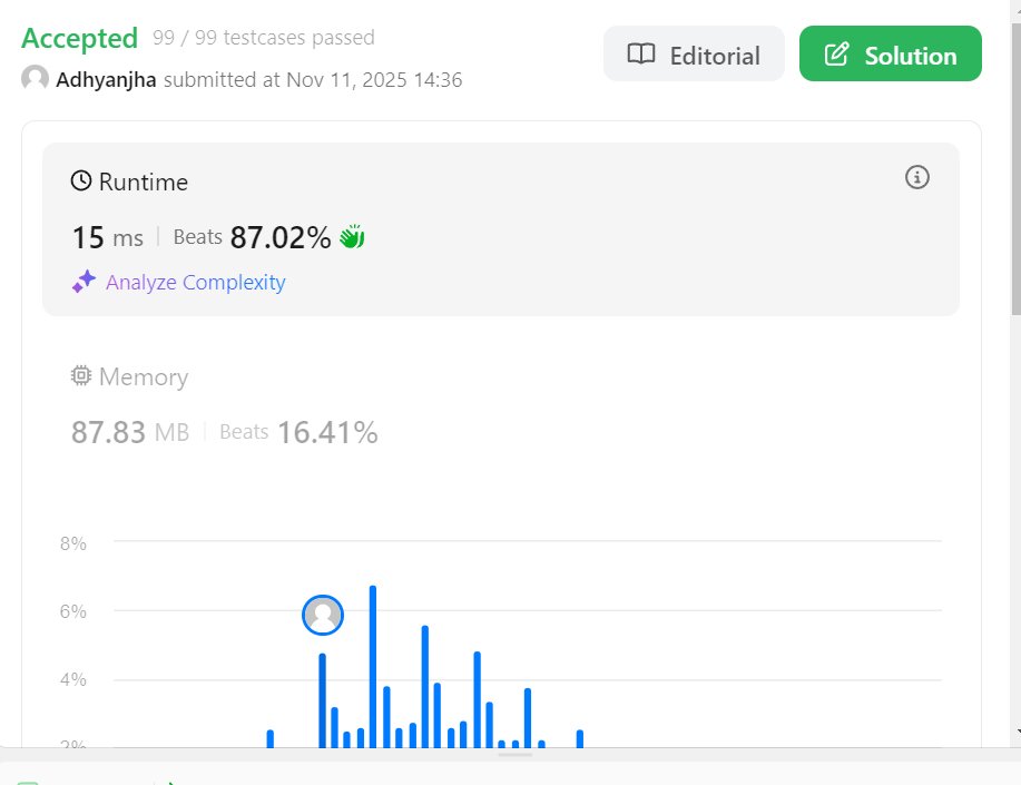 AdhayanJ's tweet image. LeetCode 84: Largest Rectangle in Histogram 📊

Each bar’s height × its width = possible rectangle area.
Track the max area while popping from the stack 🔥
⏱️ O(n) time — elegant and efficient!
#LeetCode #DSA #MonotonicStack #Coding