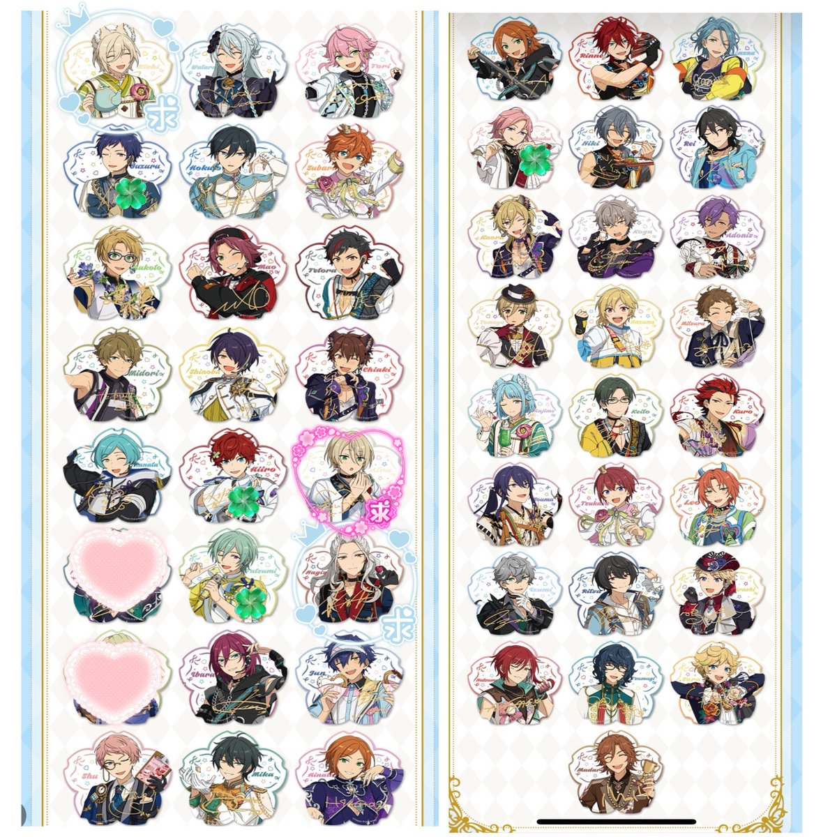 ayayayaki_22's tweet image. あんスタ 中国 花伴 クリアカード 8弾
3BOX 交換 譲渡
譲
渉 桃李 弓弦 北斗 スバル 真 真緒 鉄虎 翠 忍 千秋 奏汰 宗 みか ひなた ゆうた 燐音 HiMERU ニキ 薫 晃牙 アドニス 友也 なずな 光 創 敬人 紅郎 颯馬 嵐 司 レオ 泉 凛月 夏目 つむぎ 宙
☆→ 一彩 巽 茨 ジュン こはく 零 
求/条件リプへ