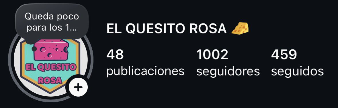 el_quesito_rosa's tweet photo. HEMOS LLEGADO A LOS 1.000 SEGUIDORES EN INSTAGRAM!!!

¿Hacemos sorteo? 👀 https://t.co/6PHpTPA060
