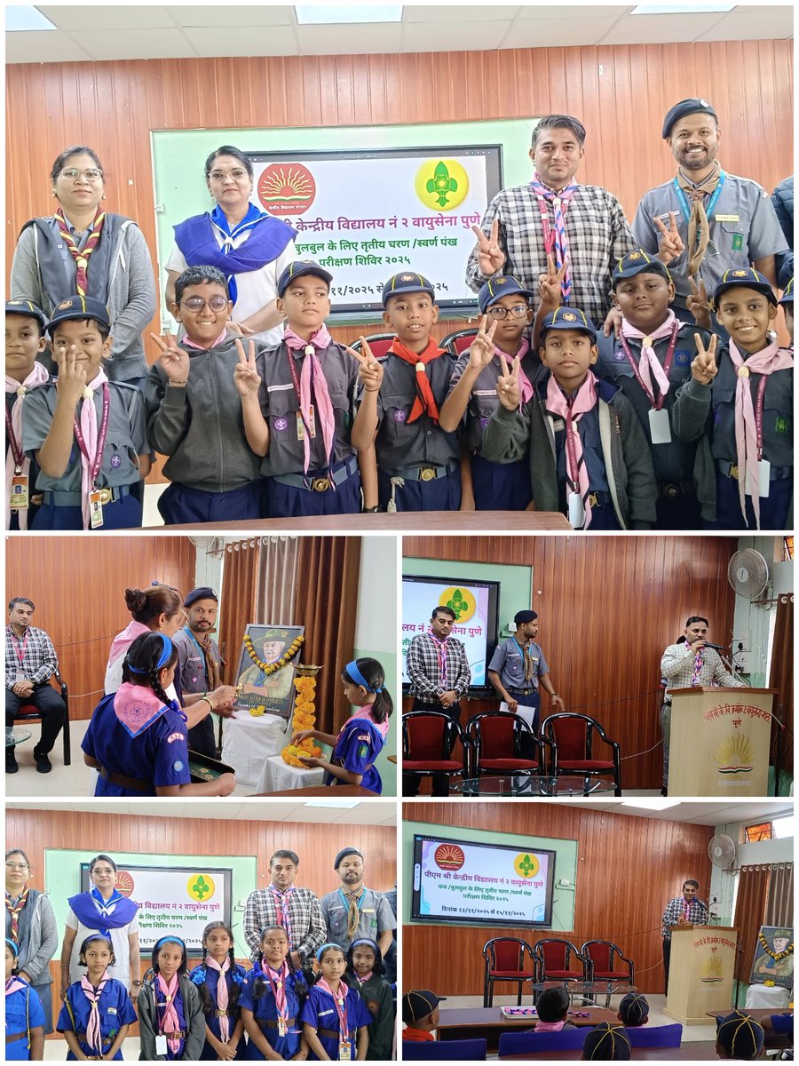 kv2_afspune's tweet photo. π© Tritiya Sopan / Swarna Pankh Testing Camp for Cubs & Bulbuls β 3-day camp started today!
Children engaged in training for social service, discipline & teamwork.
Learning through experience β the true spirit of NEP 2020.
#NEP #ScoutingGuiding @EduMinOfIndia @KVS_HQ @KvsMumbai https://t.co/mCd96jcyjF