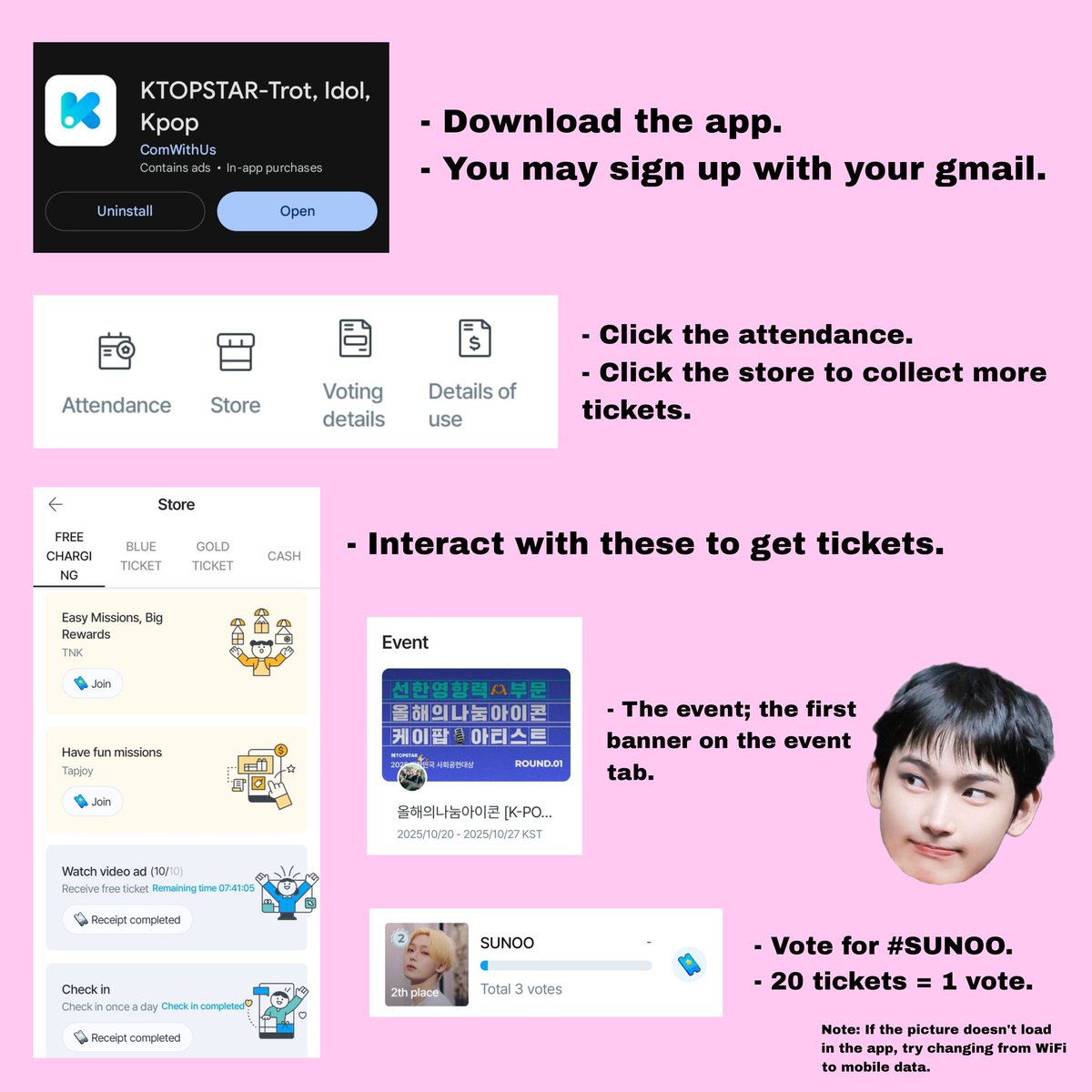 People outside twt don't know about Sunoo's poll on ktopstar. 😭 Please if you can post/comment Sunoo's poll as well as where they can donate! 
 
You can donate to the ff:
<a href="/proj_aNOOnymous/">PROJECT ANOONYMOUS</a>
<a href="/sunooprojectid/">SUNOO PROJECT ID FANBASE</a>

<a href="/sn_vote_/">#VoteforSunoo 🦊🌻</a> has an ongoing bidding too!

#SUNOO #선우 
#엔하이픈_선우