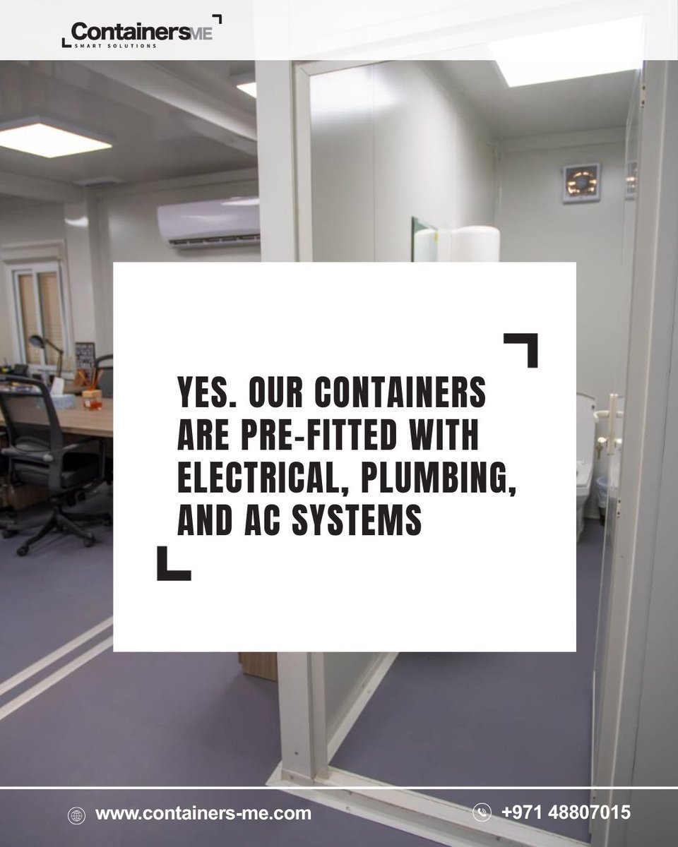 Containers_me's tweet image. Curious about Modular Mobile Containers? 🏠

Here are quick answers on setup, cost, and durability — and why they’re perfect for UAE homes, offices &amp;amp; public spaces. 🌞

#modularcontainers #uae #sustainability #containersme #modularhomes