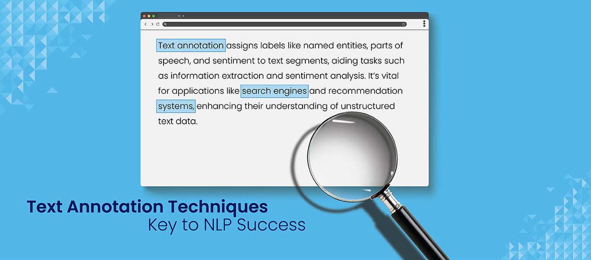 hitechbpo's tweet image. Top 10 Text Annotation Techniques for NLP Projects

Text annotation techniques help AI grasp meaning beyond just words.

Learn more in this insightful blog: hitechbpo.com/blog/text-anno…

#textannotation #naturallanguageprocessing #aitrainingdata #textannotationservices