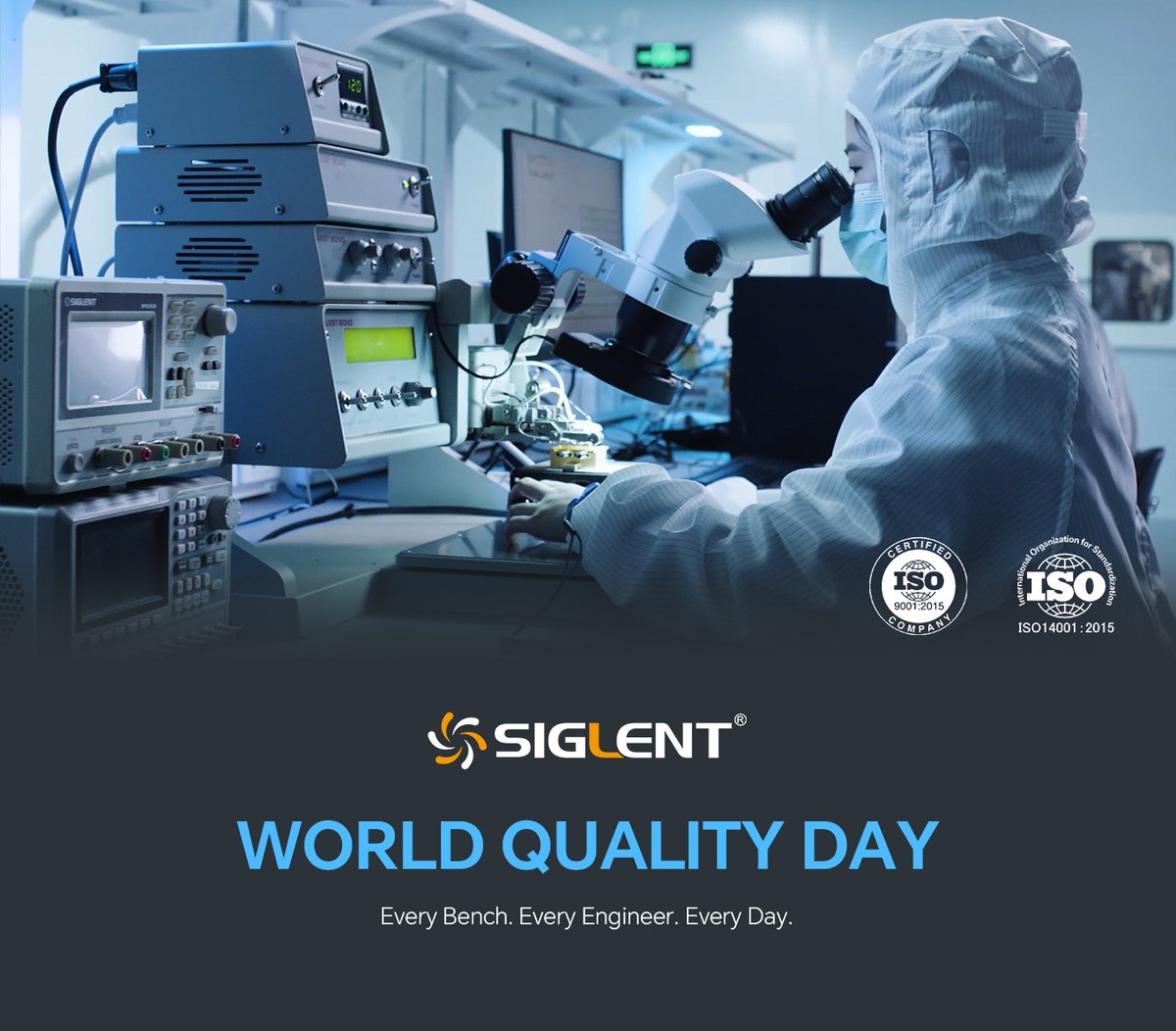 Siglent_Tech's tweet image. 🌍Today we celebrate #WorldQualityDay(November 13th, 2025) — a reminder that quality is at the heart of everything we do at SIGLENT. With ISO 9001:2015 &amp;amp; ISO 14001:2015 certifications, we’re committed to delivering reliable, precise, and sustainable test &amp;amp; measurement solutions.