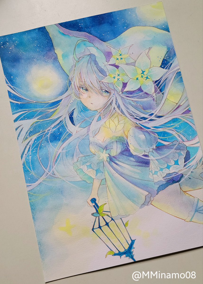 ヤフオクに手描きイラスト オリジナルイラスト【光の導きの魔女】の