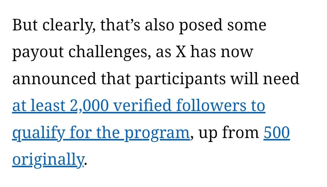 अब आपको क्रिएटर रिवेन्यू के लिए 500 नहीं 2000 वैरिफाईड अकाउंट चाहिए। 

आओ मैं मदद करूंगा सबकी