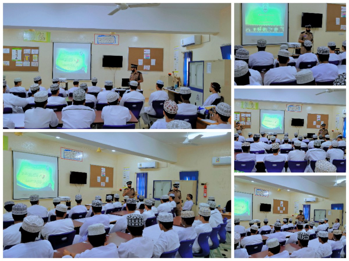 قدم الوكيل اول بمعهد السلامة المرورية سعيد أحمد صفرار محاضرة عن السلامه المرورية للصفين الحادي عشر و الثاني عشر