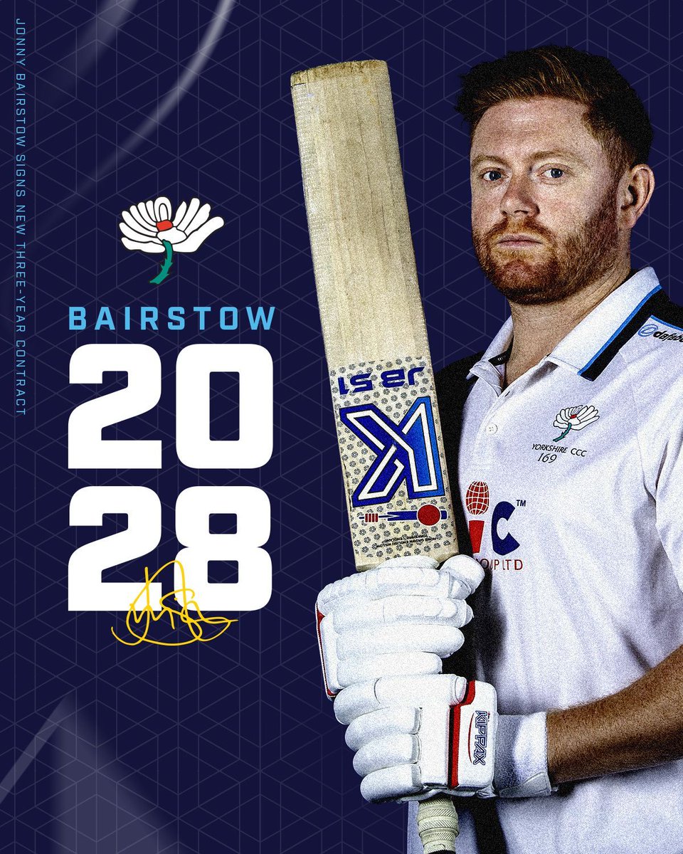 This is home. 

The Yorkshire County Cricket Club is delighted to confirm Club Captain Jonny Bairstow will continue to represent the county for another three years.

Read more 👉  yorkshireccc.com/news/jonny-bai…