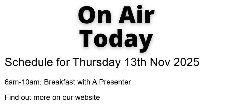 MediaOpsSystem's tweet image. 📻 #OnAir today:
🕕 6am: @RadioBreakfast with A Presenter

☎️ 05603 680685
➡️ mediaops.co.uk
📧 support@mediaops.co.uk

#HospitalRadio #CommunityRadio #ListenLocal #MakingRadioEasy
bit.ly/radiosys