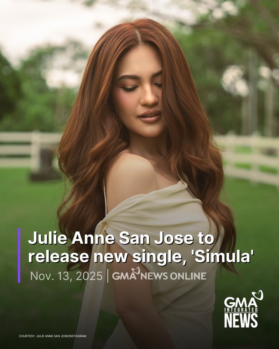 Julie Anne San Jose is releasing new music!

On Instagram, the Asia’s Limitless Star announced the release of her new single titled “Simula” which will be dropped on November 14.

Read more:
gmanetwork.com/news/showbiz/c…