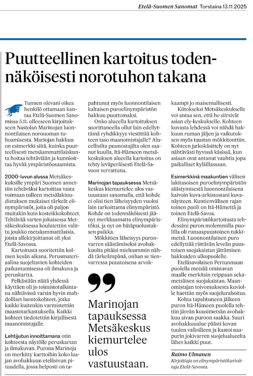 Metsä ammattilaisten osaaminen ja välittäminen, missä hiivatissa se on...entäs Metsäkeskuksen valvontavastuu...