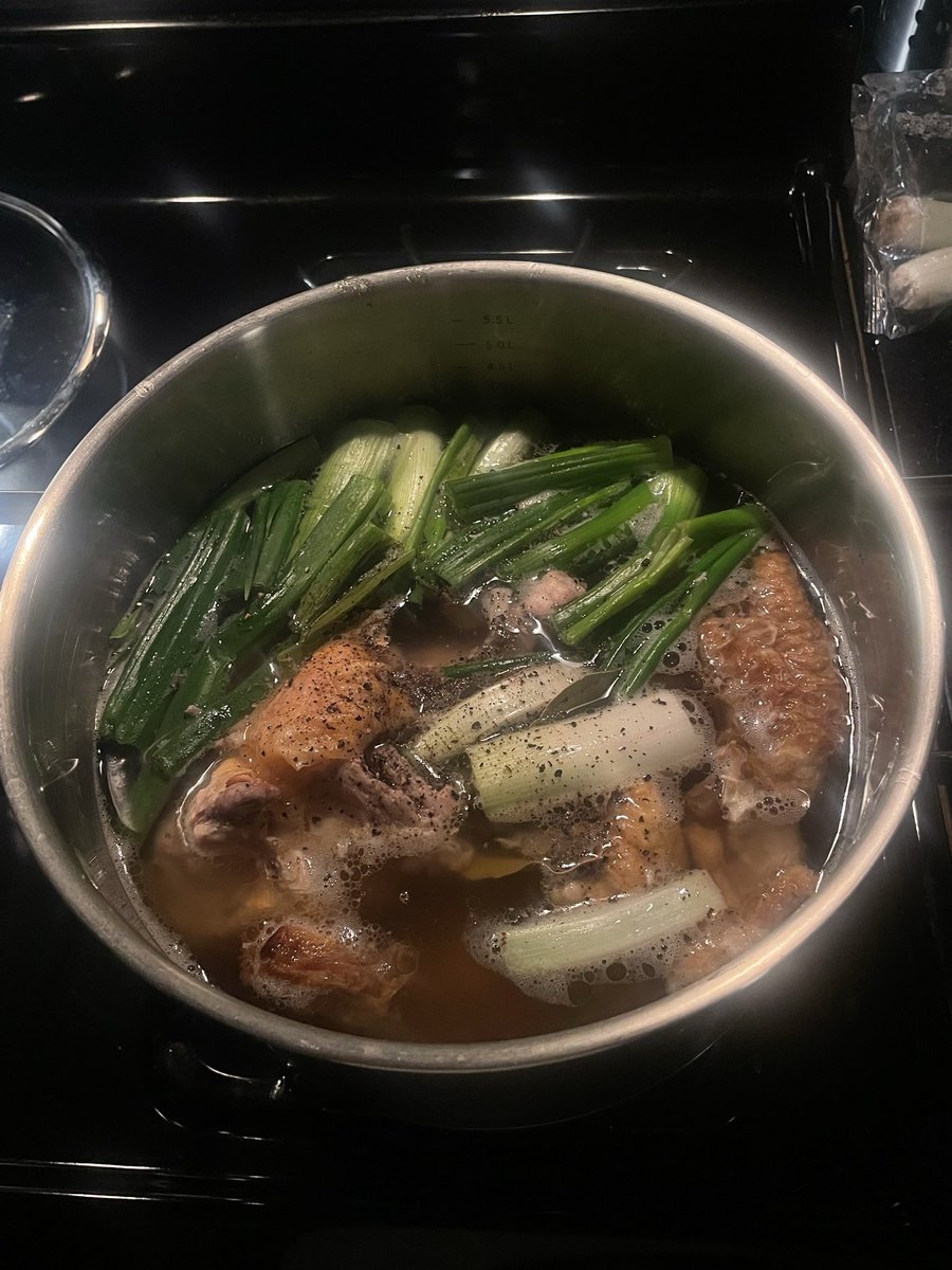 kaithahn's tweet image. Went climbing w neighbor, ran 3 miles (it’s been a while) and had this celery spinach chicken soup I made. Then some Taco Bell - today was a good day