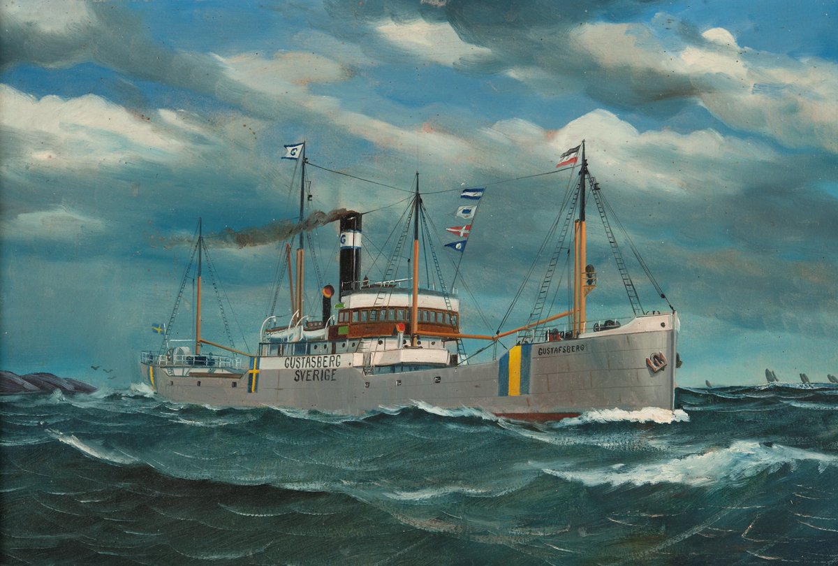 Lastångfartyget S/S Gustafsberg från år 1911

Ett vackert guldkorn ur Sjöhistoriska museets stora konstsamling av Tor Schüssler målad år 1918

#Sjöhistoriska